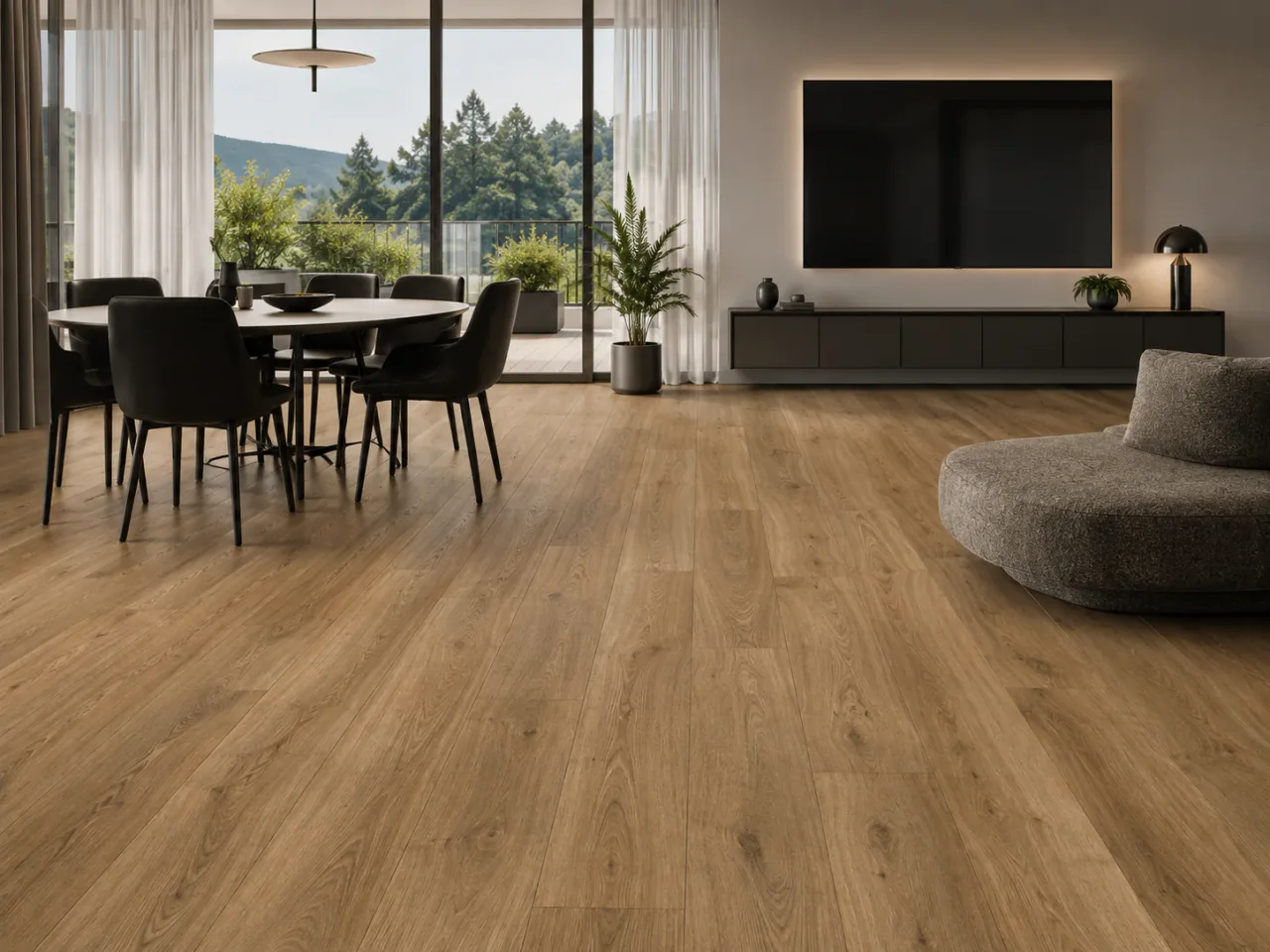 SPC flooring in ND014 grey oak decor