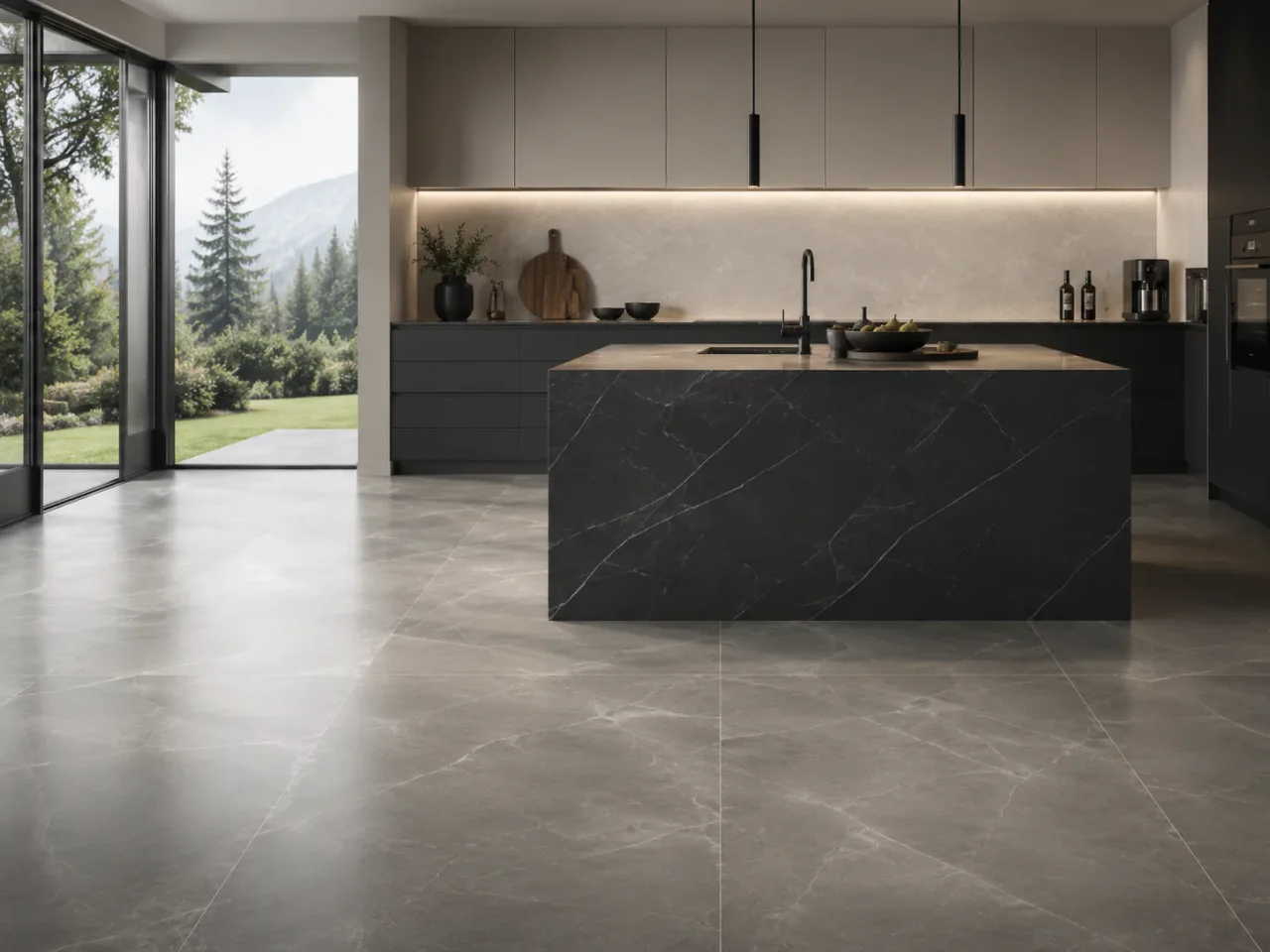 Large-format grey stone tile sample CS62070-SH