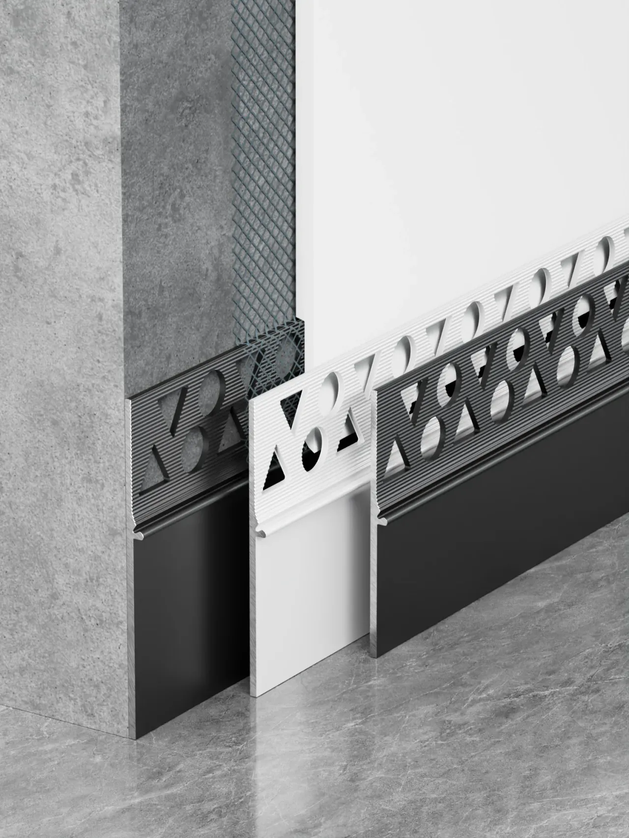 Aluminium skirting board RMS-A-37