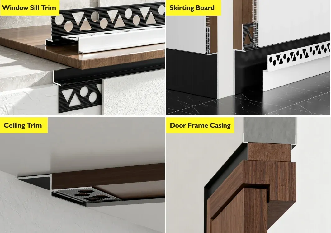 Installation example for skirting board RMS-A-43