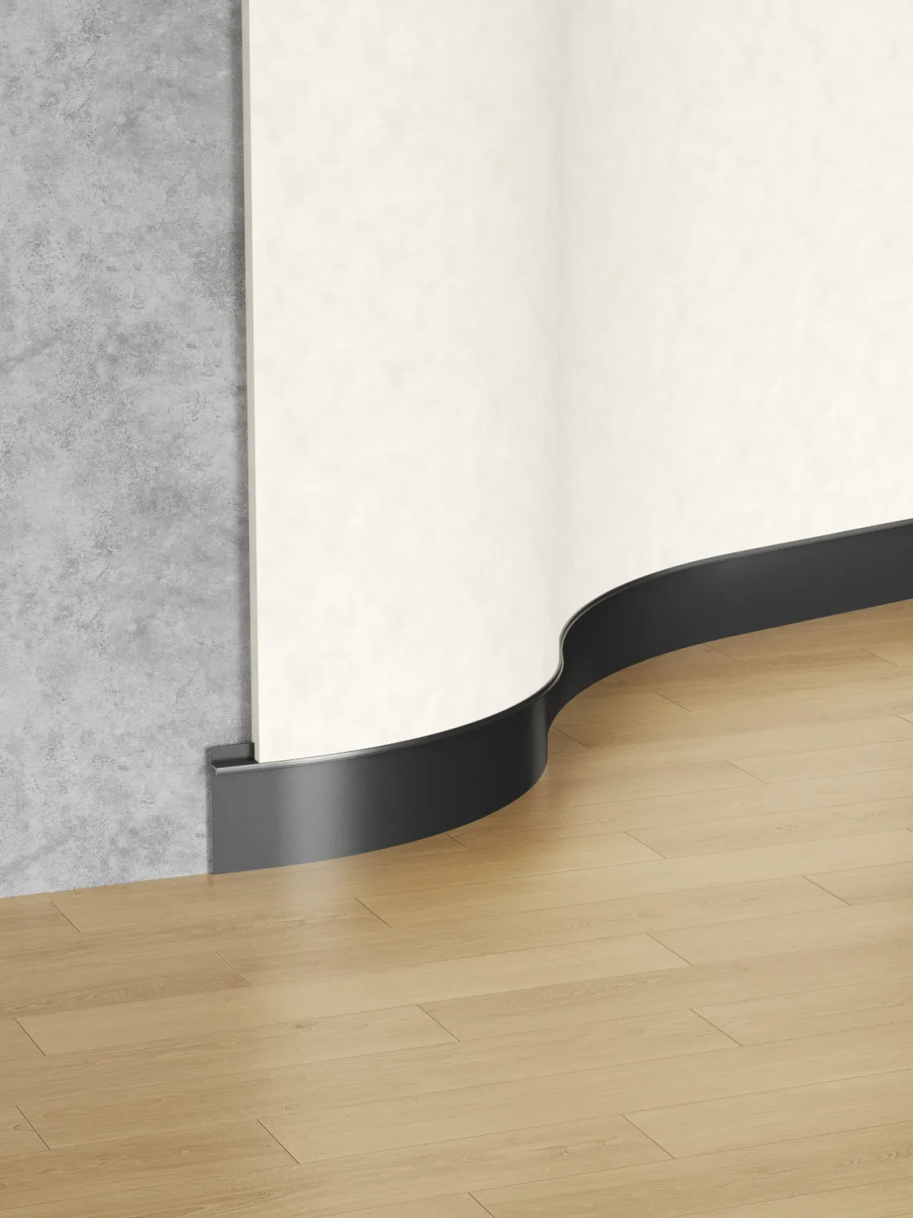 Installation example for skirting board RMS-GJ704