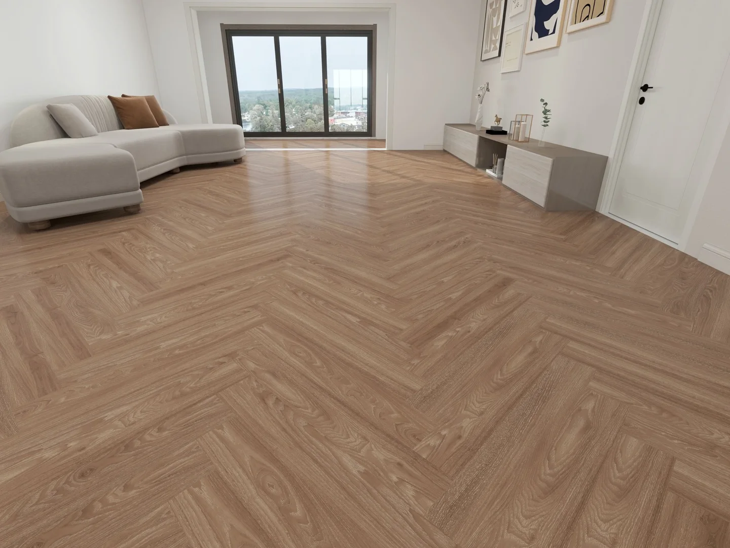 Herringbone SPC flooring in 8002-14 decor — 8002-14