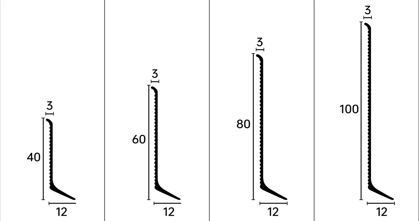Dimension drawing for skirting board RMS-A-02
