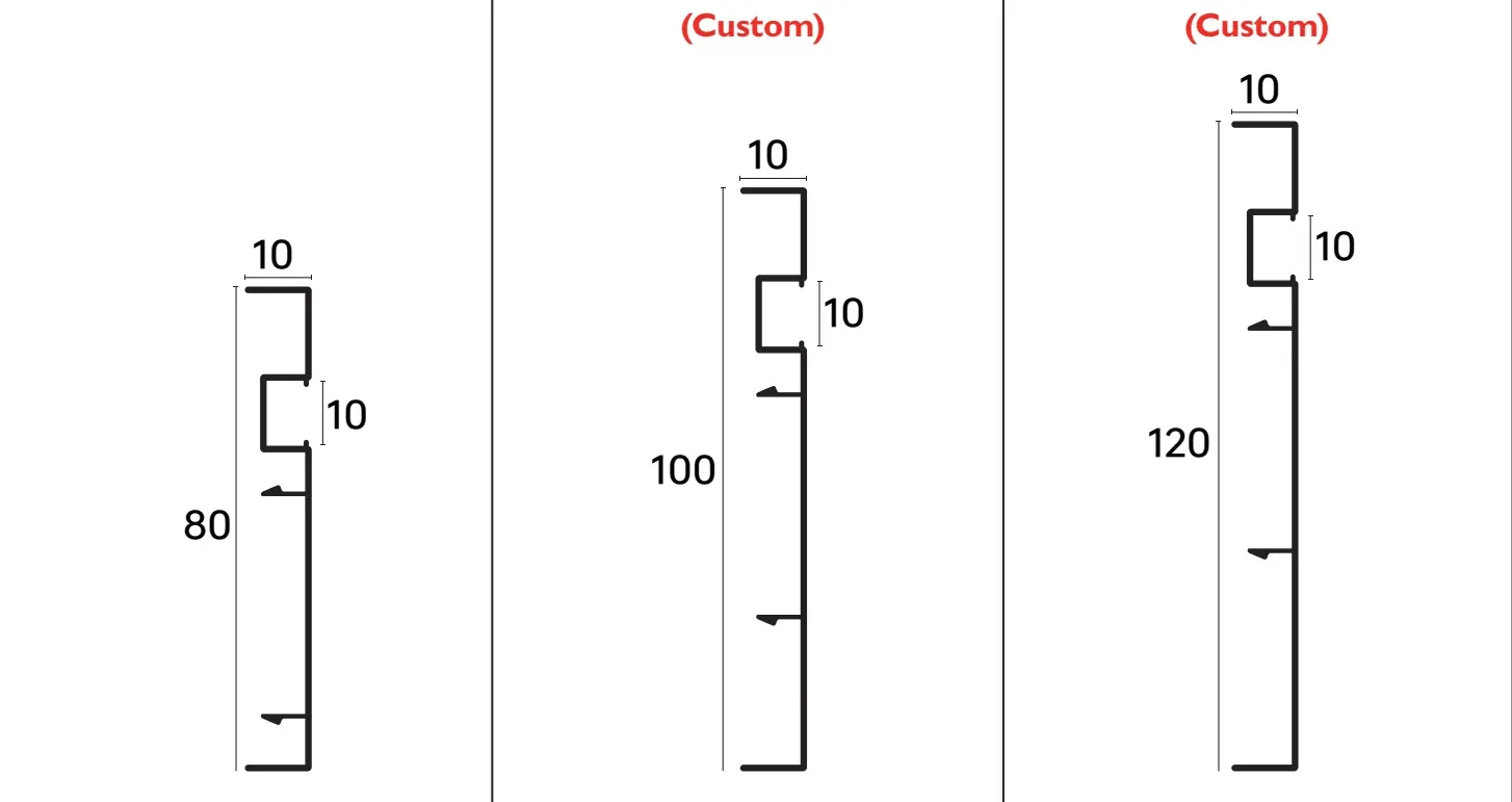 Dimension drawing for skirting board RMS-A-03