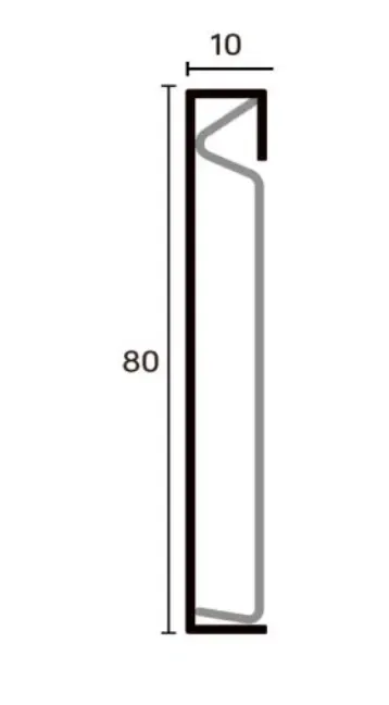 Dimension drawing for skirting board RMS-A-18