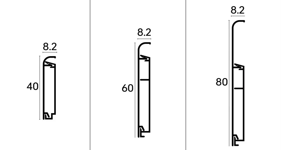 Dimension drawing for skirting board RMS-A-34