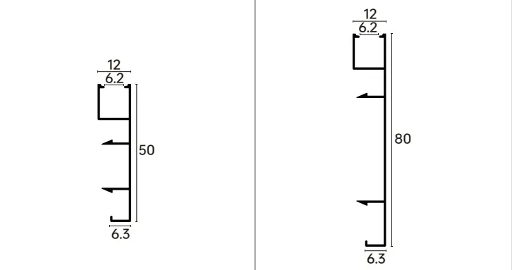 Dimension drawing for skirting board RMS-A-36