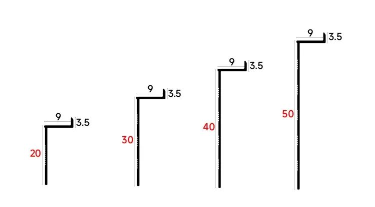 Dimension drawing for skirting board RMS-A-42