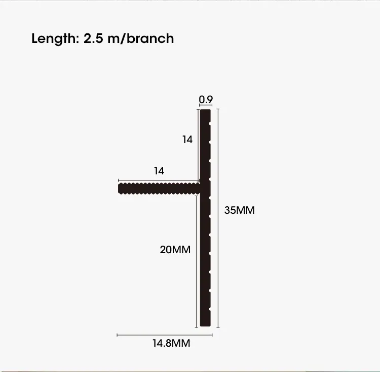 Dimension drawing for skirting board RMS-GJ703